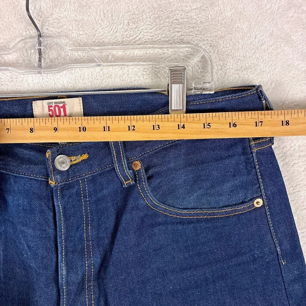 VTG Levis 501xx Jeans Mens 35x34 (35x32) Indigo Rigid Raw Wash Button Fly Y2K